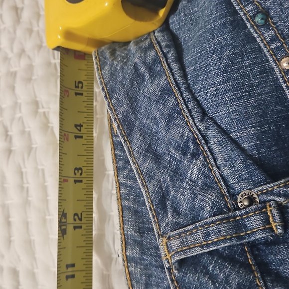 Turquoise/stud accented jeans Size 16 low rise EUC - Picture 11 of 13